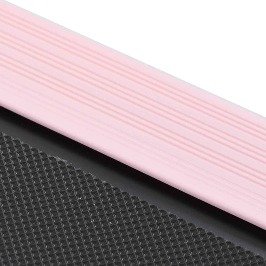 Close-up of Class A under desk treadmill with Bluetooth showing textured walking surface and pink edge